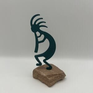 Kokopelli Southwestern Native Sculpture On SandStone Native American Art 4”